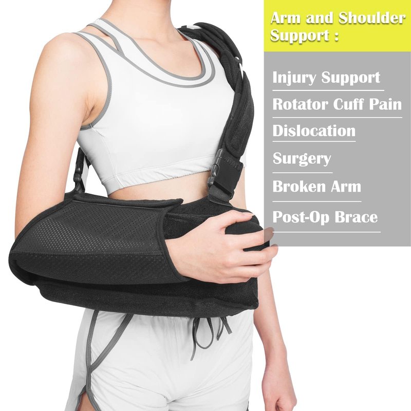 Shoulder Sling with Abduction Pillow, Abducted Shoulder Immobilizer for Rotator Cuff, Sublexion, Surgery, Dislocated and Broken Arm, Arm Sling Shoulders Immobilizer for Left & Right (Right)