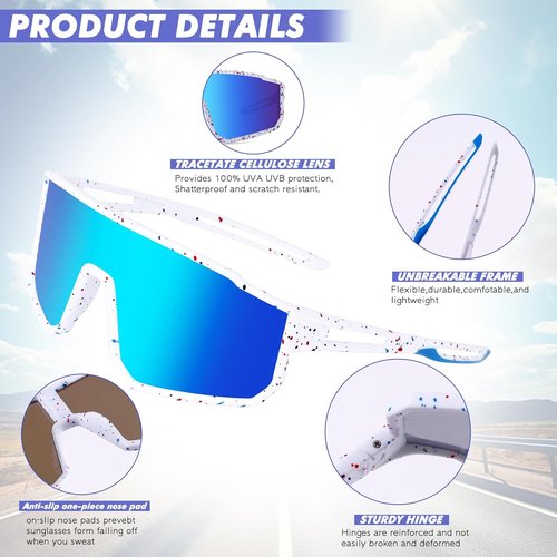 KesaPlan Kids Polarized Baseball Sunglasses - Youth Sports Eyewear for Ages 6-14 | Softball & Cycling