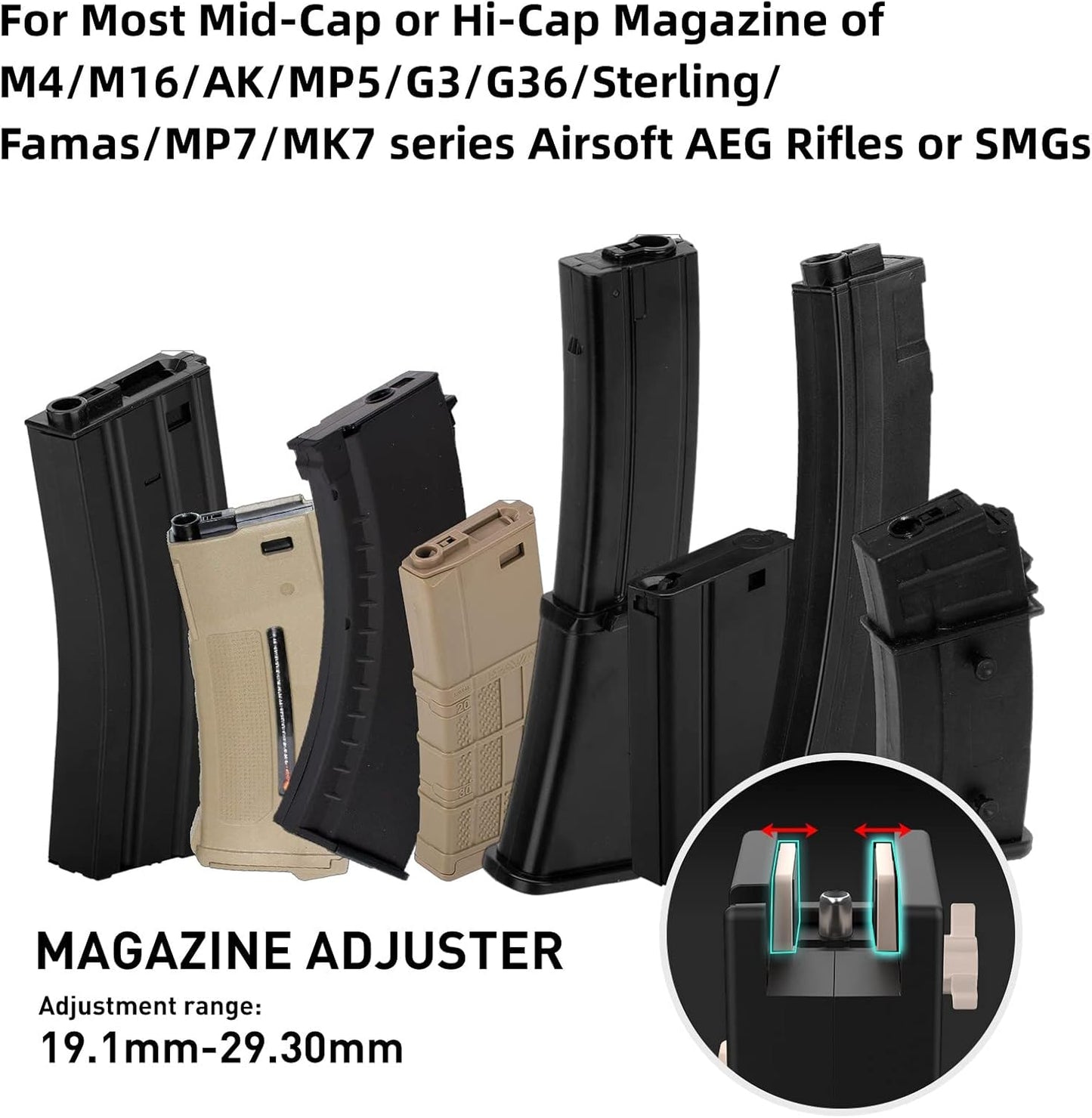 Universal Airsoft Speed Loader - 1600-Round Capacity for AEG/SMG | Compatible with M4/M16/AK/MP5