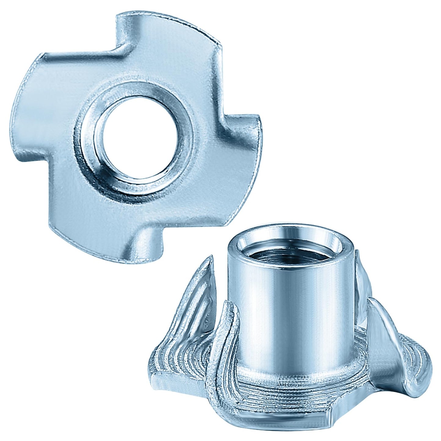 Wensilon 50pcs 5/16-18 T-nut Zinc Four-jaw - for Home, Hotel Outdoor Threaded Insertion