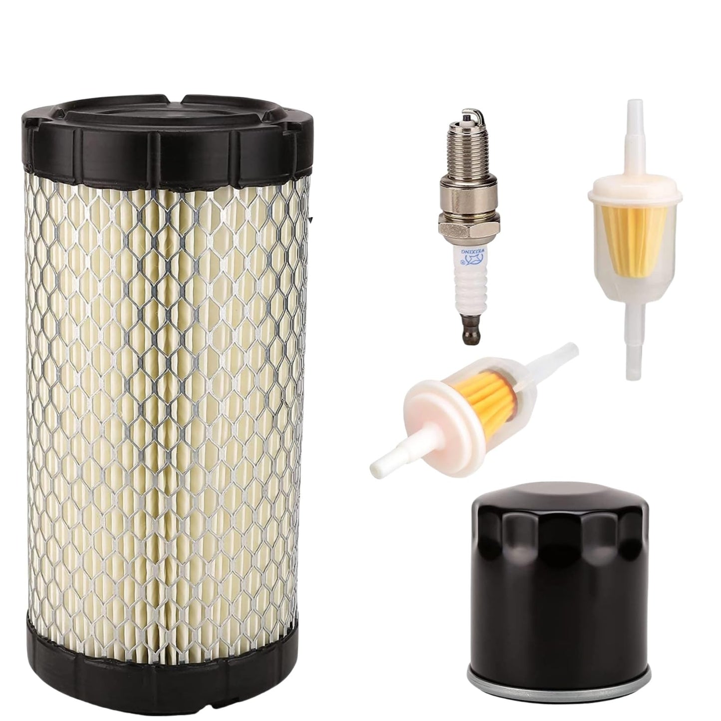 GENOUR EZGO RXV & TXT Tune Up Kit (2008-2025) – Replaces OEM 611879, Includes Air/Oil/Fuel Filters & Spark Plug, 4-Cycle Gas Golf Cart Maintenance for Kawasaki Engine