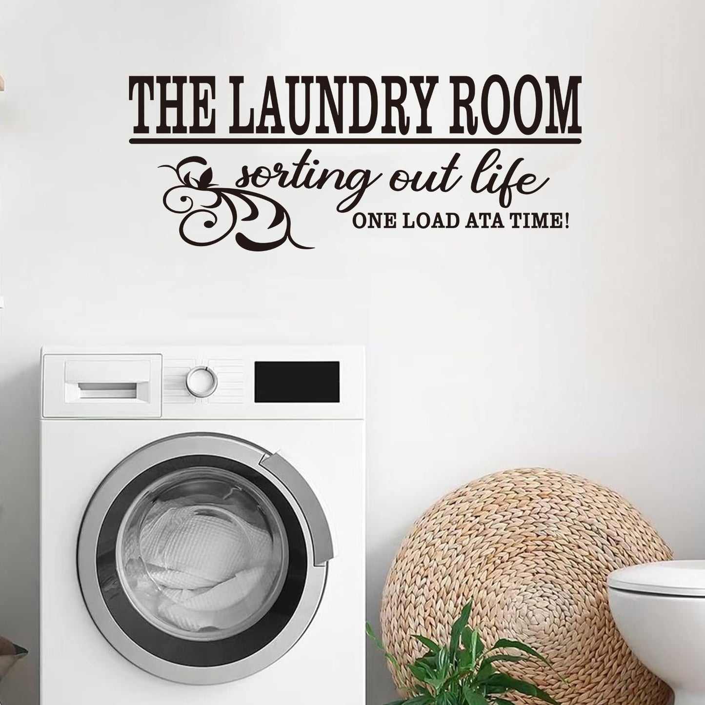 Laundry Room Quotes Wall Stickers: Funny Positive Washer Vinyl Art Wall Decals for Restroom Laundry Family Wall Decor - Laundry Room 23" X 9"