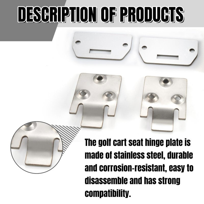 GFHUREB 2 Pair Golf Cart Seat Hinge Kit for EZGO Electric/Gas (1995-up) TXT/Medalist Golf Cart - Replaces OEM 71610-G01 71609-G01