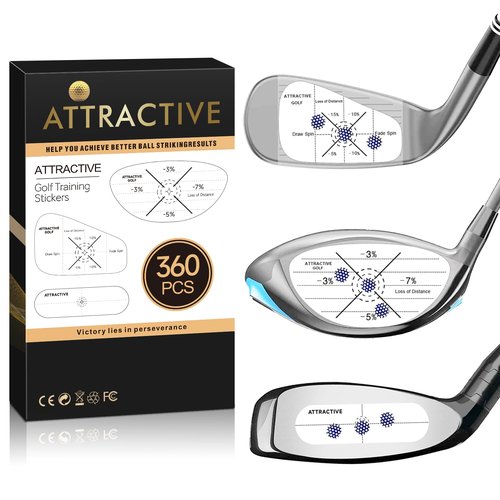 ATTRACTIVE Golf Impact Tape Set, 360 Pcs Club Impact Stickers for Golf Clubs, Self-Teaching Sweet Spot and Consistency Analysis, Useful Training Aid Improve Swing Accuracy (360)