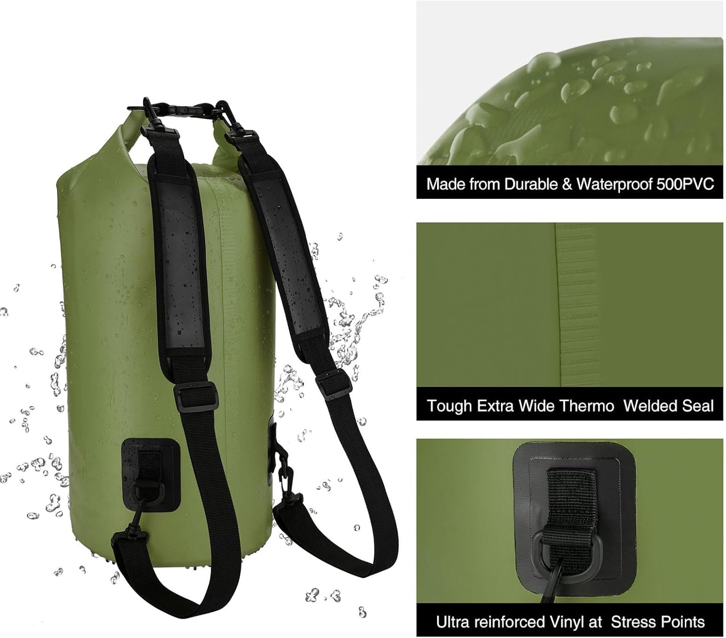 Piscifun Waterproof Dry Bag - Floating Backpack with Phone Case | 10L/20L/30L/40L for Boating, Kayaking, Fishing