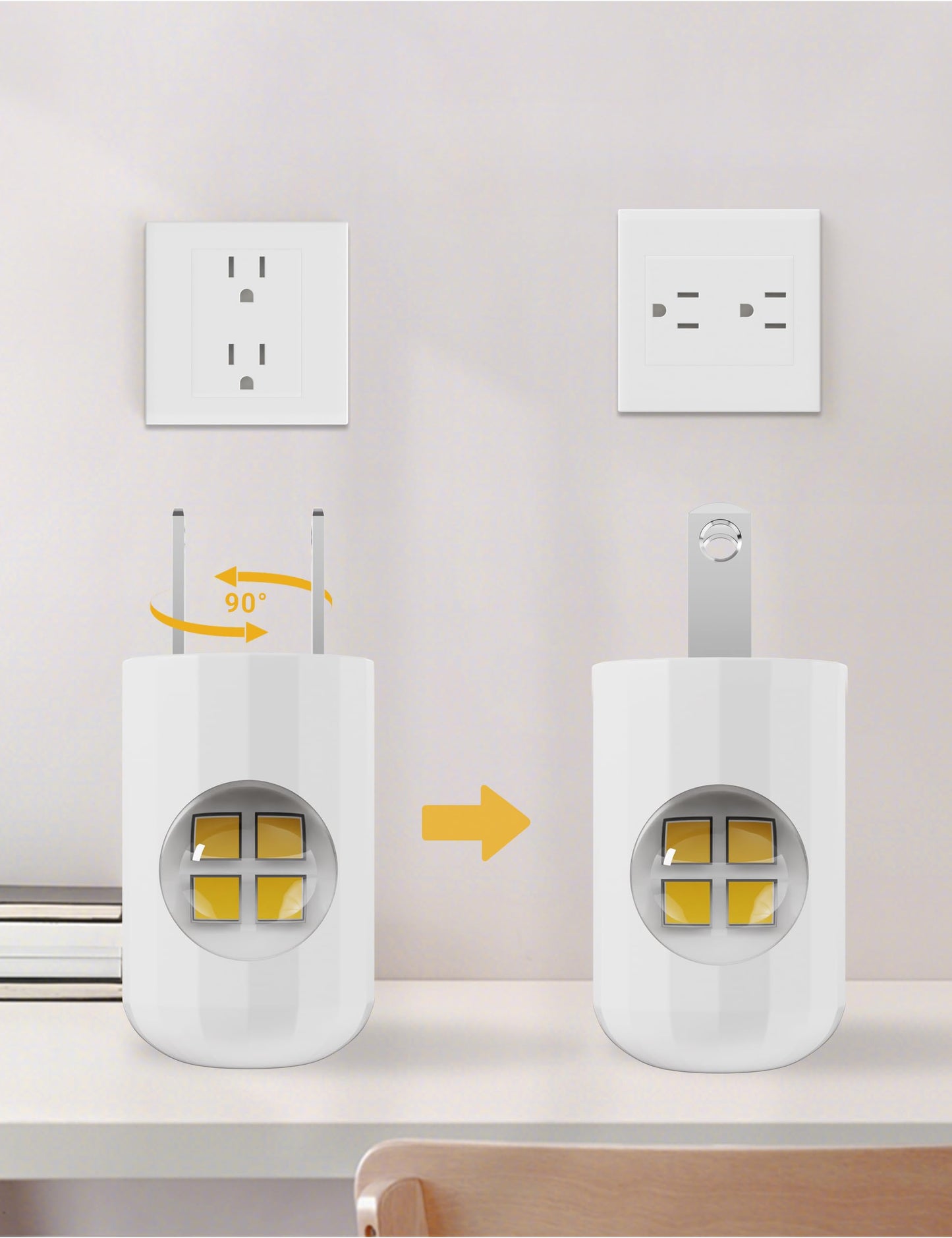 GEPLAD LED Night Light Plug-in Wall Outlet Light, 5000K Daylight,Ambient Lighting,Nightlight for Bedroom, Bathroom, Nursery, Hallway, Kitchen 6 Pack