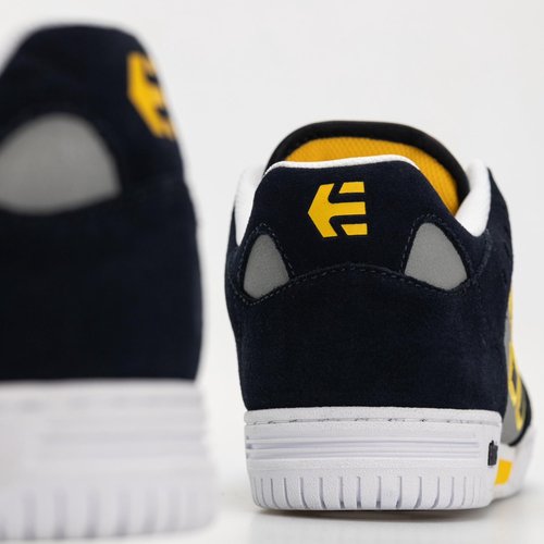 Etnies Faze– Classic Skate Heritage Style with on-Trend Puffy Look, Reinforced Cupsole, Cushioned Fit, Everyday Sneakers with bite - Navy/Grey/Yellow - 9