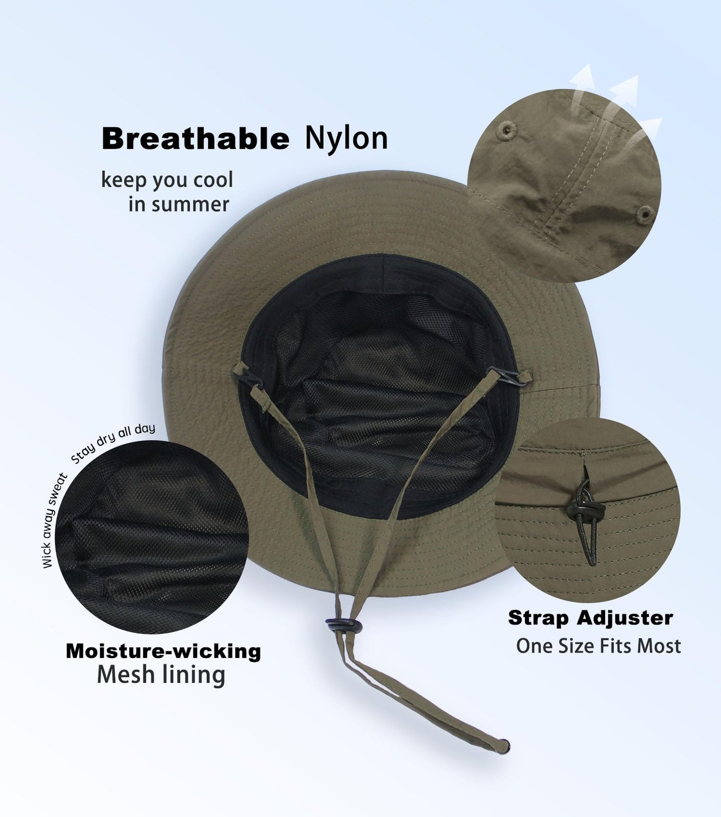 TILUYAMO Waterproof Bucket Hat Rain Hat for Women Men UV Protection Packable Sun Hat Fishing Hiking (Army Green)