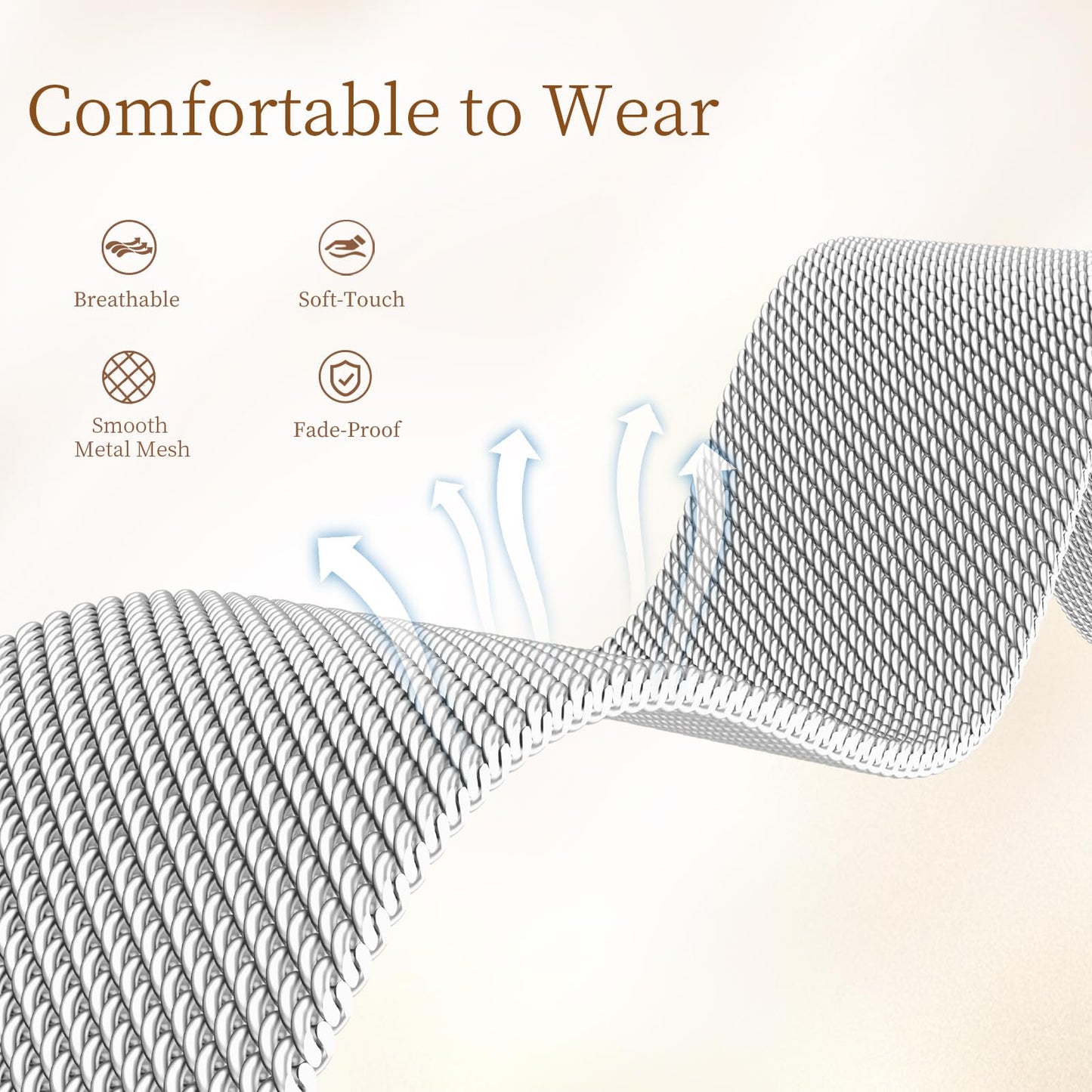 JKD Silver Bands Compatible for Fitbit Charge 6/ Charge 5 Bands Women Men, Magnetic Metal Mesh Strap Solo Loop Wristband Replacement Band for Fitbit Charge 5/ Charge 6 Fitness Tracker Accessories