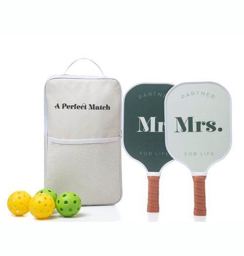 A Perfect Match Pickleball Paddle Set Engagement Gifts for Couples I I His and Hers Gifts I Includes 2 Pickleball Paddles, Carrying Bag and 2 Pickleballs