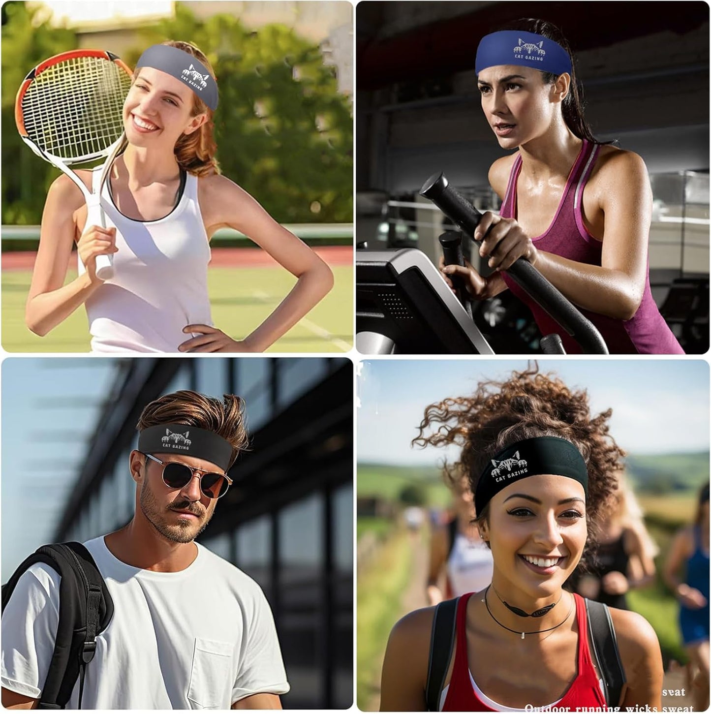 Skiennix 3-Piece Headband Set for Men | Sports Sweatbands for Workout & Running - Comfortable Fit