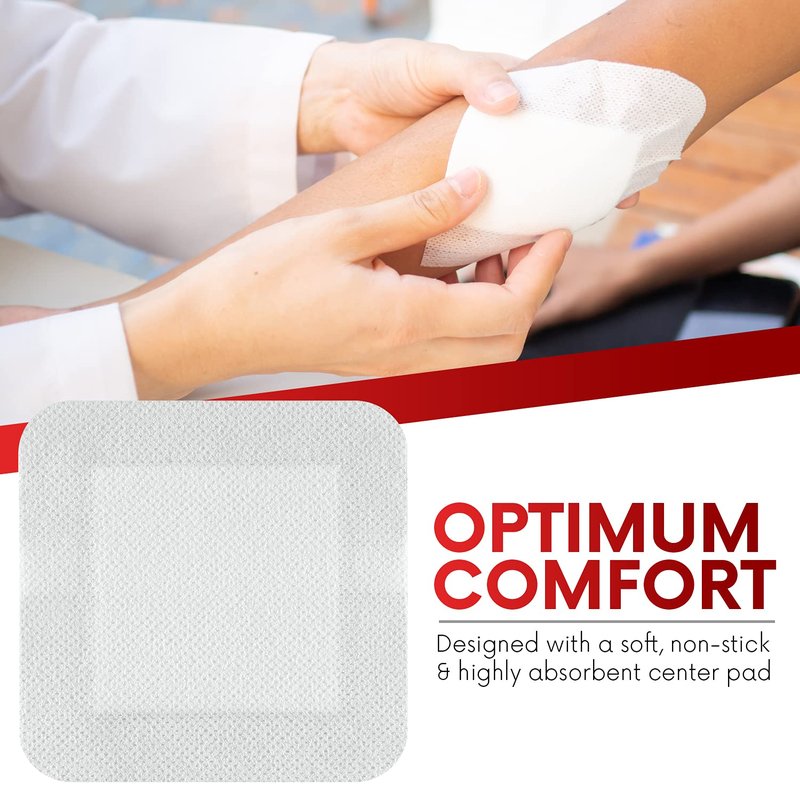 HEALQU Bordered Gauze Island Dressing - Sterile Individually Wrapped Gauze Pads with Water-Resistant, Non-Woven Backing (4"x10" - 2"x7.5" Pad (30 Pack)