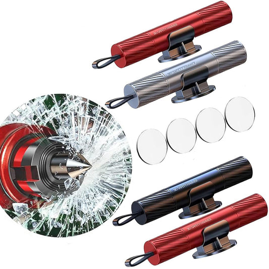 4 Pack 2026 Upgraded Safety Hammer,Safe Hammer Glass Breaker Under Water,Seatbelt Cutter Window Breaker Emergency Escape Tool,Seat Belt Cutter and Glass Breaker for Cars