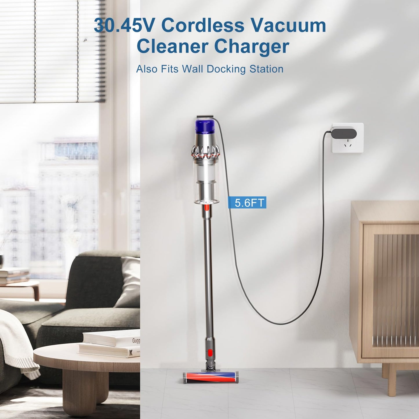 30.45V Cordless Vacuum Cleaner Charger Compatible with Dyson V10 V11 V15 V12 Cyclone Animal Motorhead Absolute Trigge Replacement SV12 SV14 SV15 SV16 SV20 SV22 Power Cord 217160-02 969350-02 969042-01