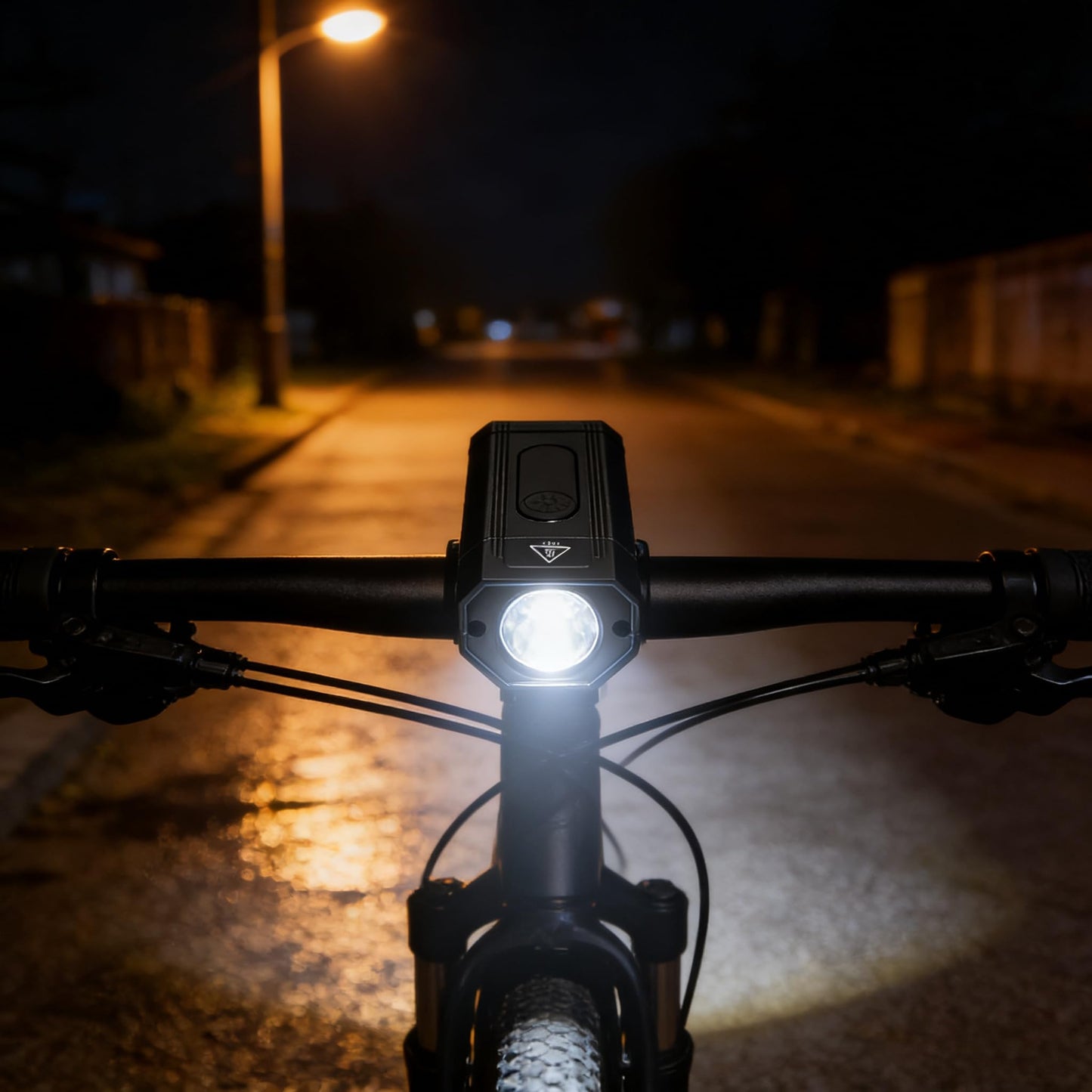 Multifunctional Bicycle Lamp, USB Rechargeable Bike Light, 800 Lumens, 5 Modes, IPX6 Waterproof Front Headlight with Battery (Black)