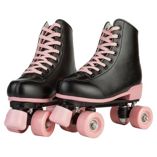Magnitt Roller Skates for Women,Classic Shiny Double-Row Four Wheels Derby Skates High Top Outdoor Indoor Skates for Adults Youth (24cm/9.44in-Women's 7 / Men's 5.5)