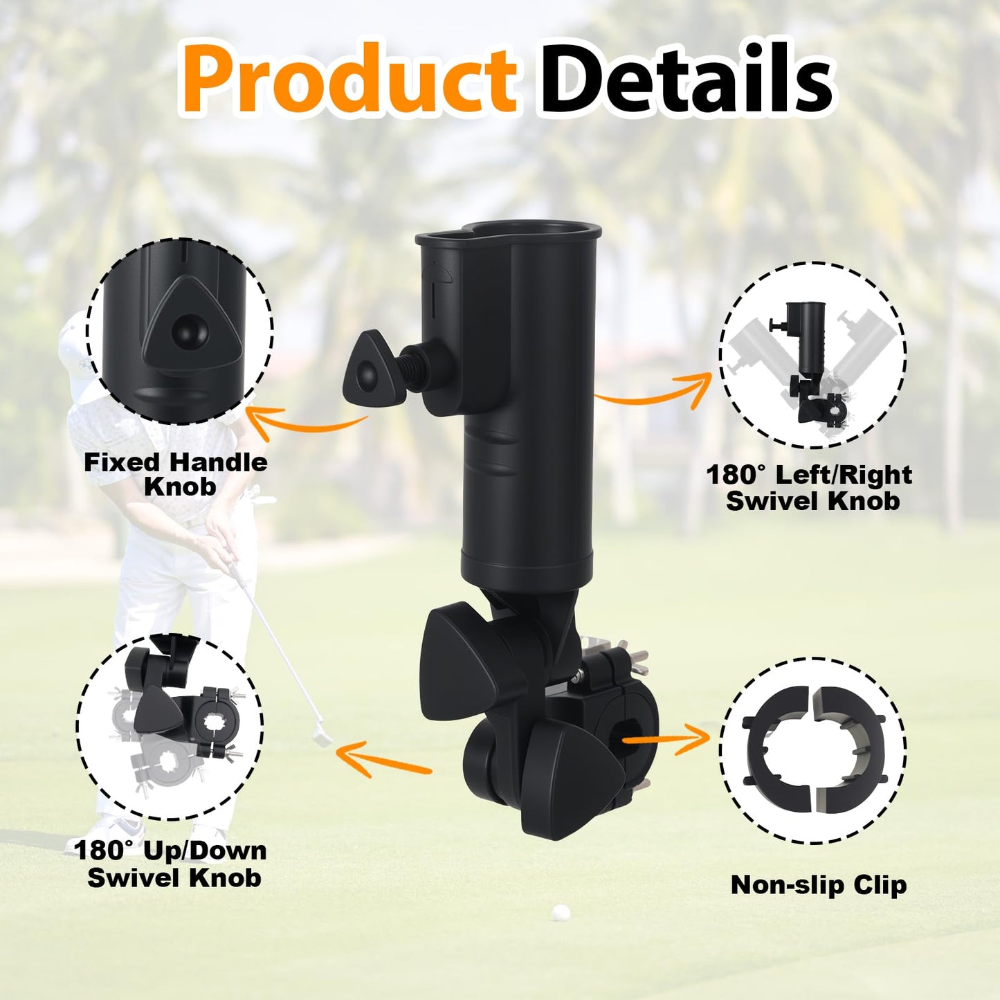 Umbrella Holder Compatible with Caddytek,Ultra Windproof, Universal Umbrella Extender for Stroller,Wheelchair,Beach Chair,Golf Push Cart