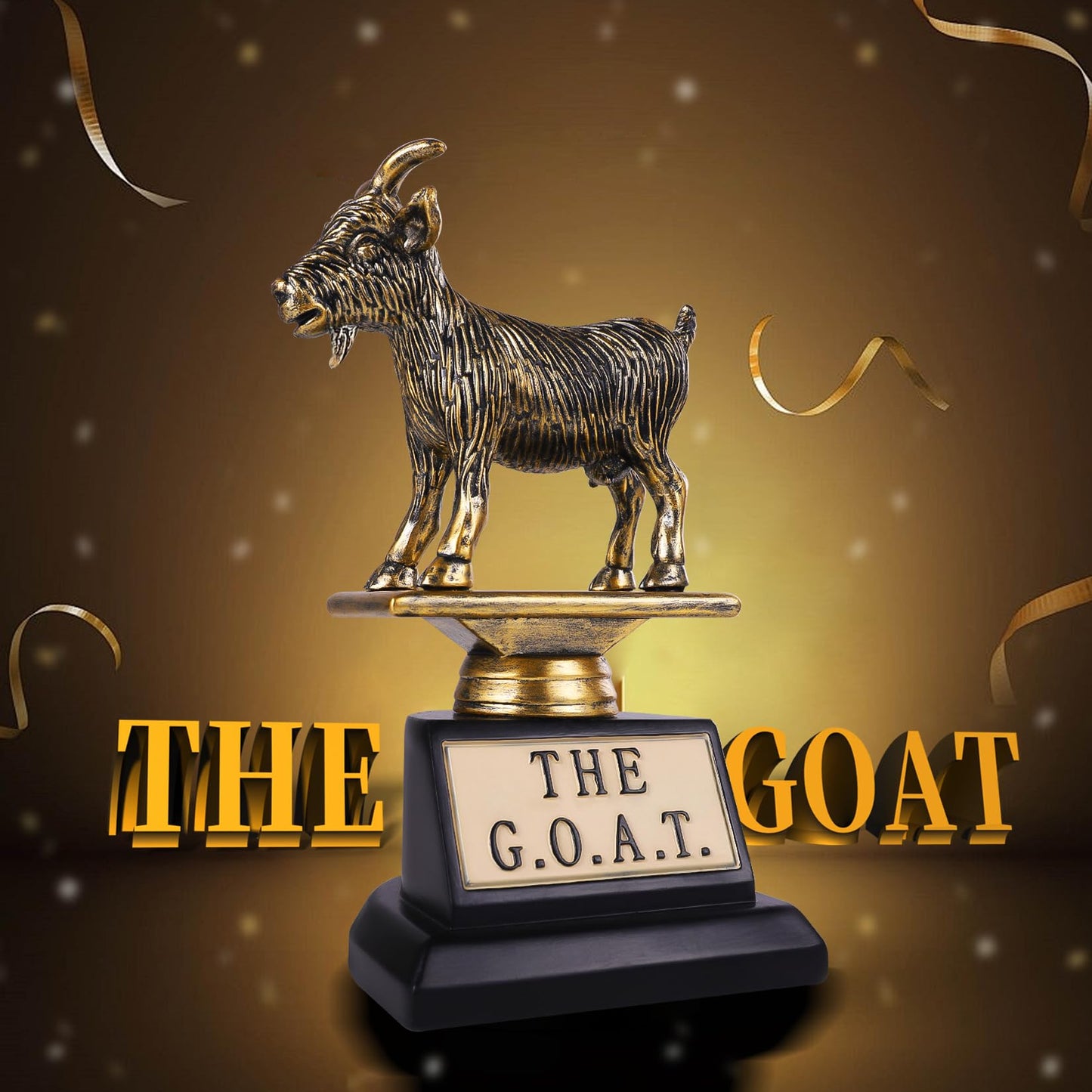 6" The Goat Trophy Award, FiiMan G.O.A.T Greatest of All Time Trophy, Funny Recognition Trophy, Unique Recognition Gift Plaque for Fantasy Sports, Employee, Teacher, Boss, Friend. The Humble Goat!