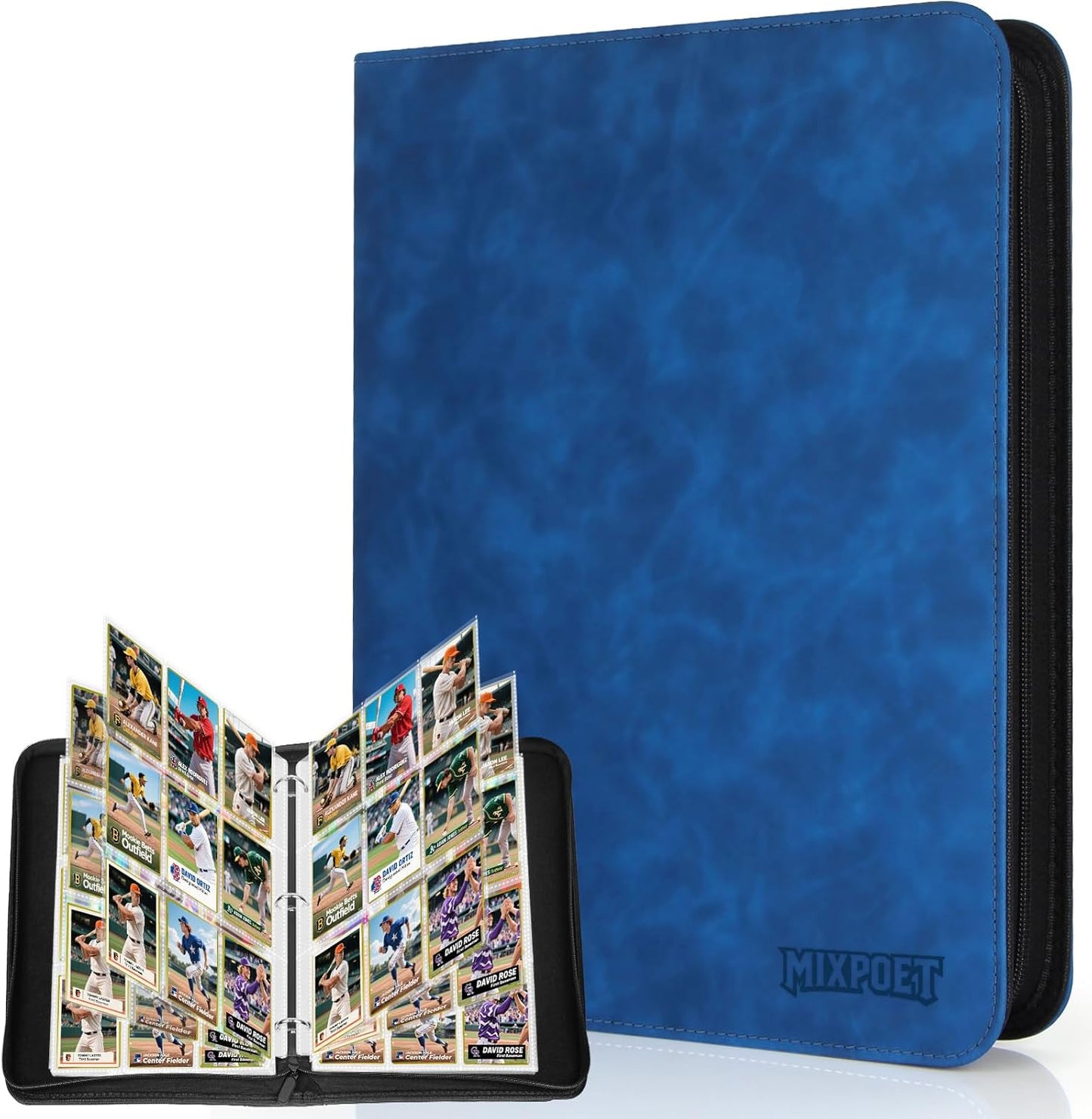 Skiennix Trading Card Binder - 9 Pocket Collection Album for 900 Cards | Premium Double-Sided, Blue