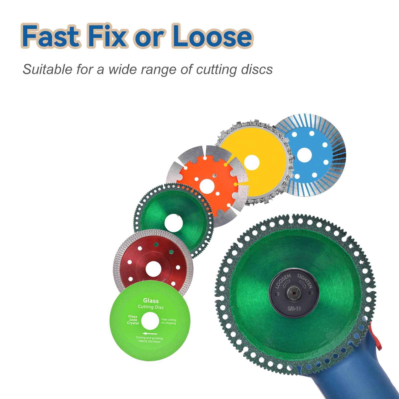 5/8-11 Thread Angle Grinder Flange Nut,2Pcs Grinder Nut for 4.5" and 5" Angle Grinder (No Wrench Required)