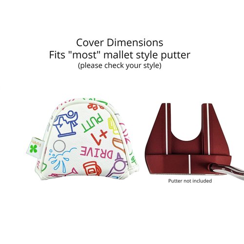 Foretra Driver Headcover Golf Club Covers Blade Mallet Putter Cover Hybrid Fairway Wood Head Cover Icons Pattern Novelty Golf Accessories for Most Brands