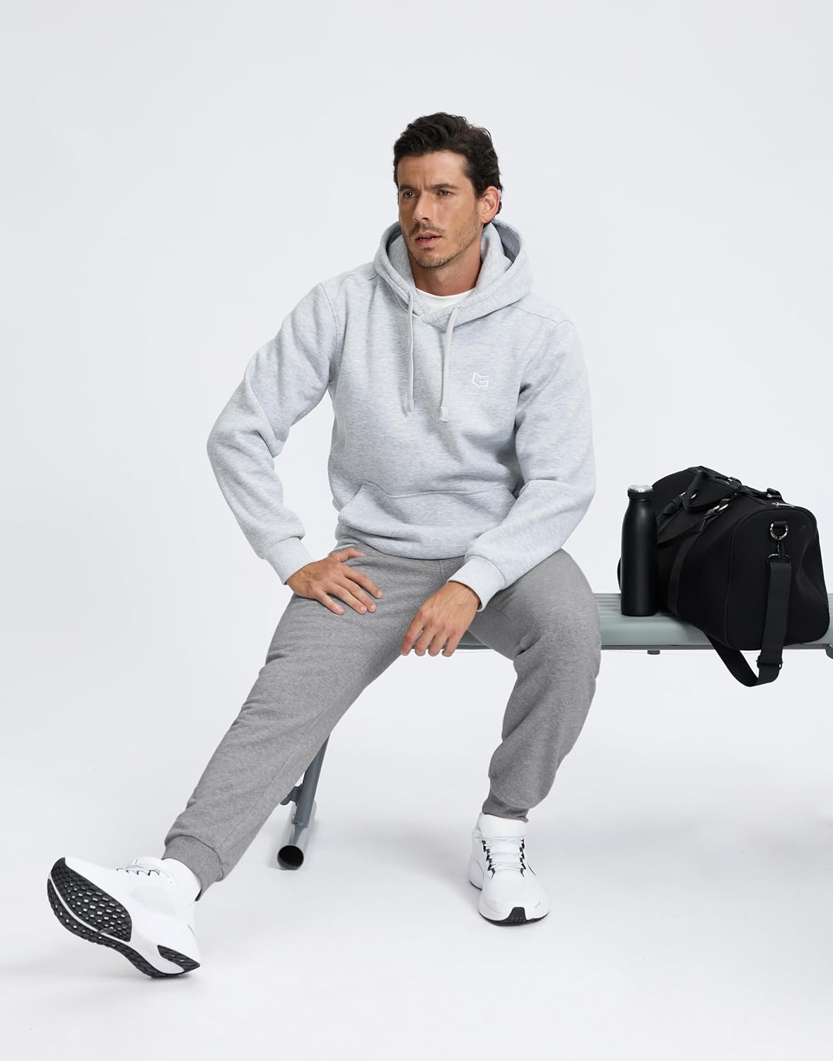 Skiennix Men's Cotton Fleece Joggers - Warm Athletic Sweatpants with Zipper Pockets | Winter Lounge Wear