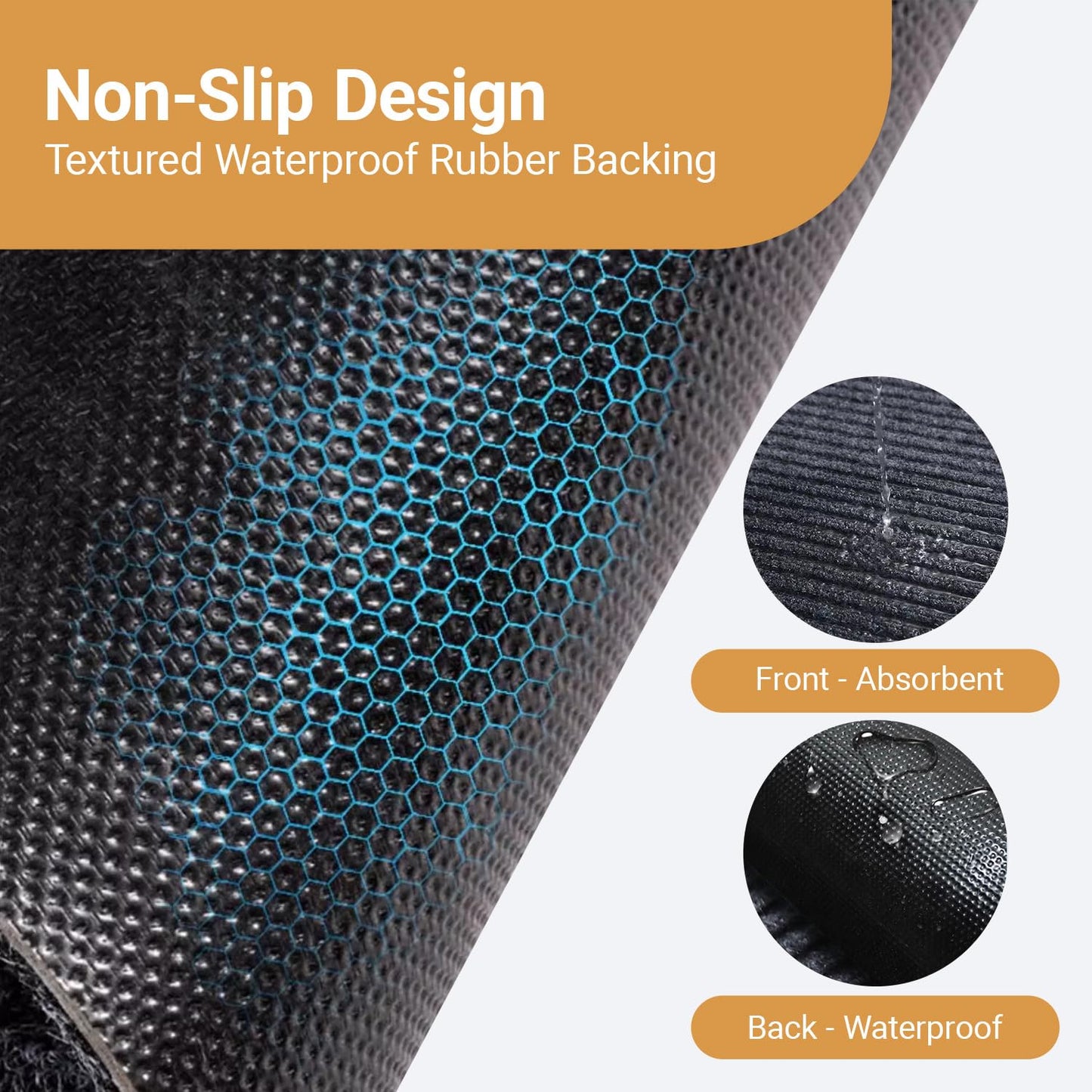 Outdoor Entry Rubber Rug, 6'x4' Commercial Heavy Duty Rubber Large Exterior Door Mat, Industrial Non-Slip Waterproof Welcome Floor Mats for Garage, Kitchen, Patio, Black 72" x 48"