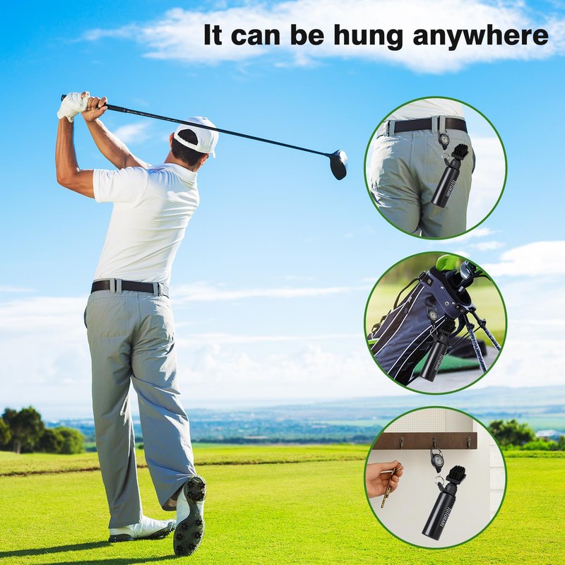 ToToRARI Golf Brush Craftsmanship Ball Brush - Built-in Scraper & Water Sprayer, Precision Design for Ultimate Cleanliness, Essential Golf Accessory