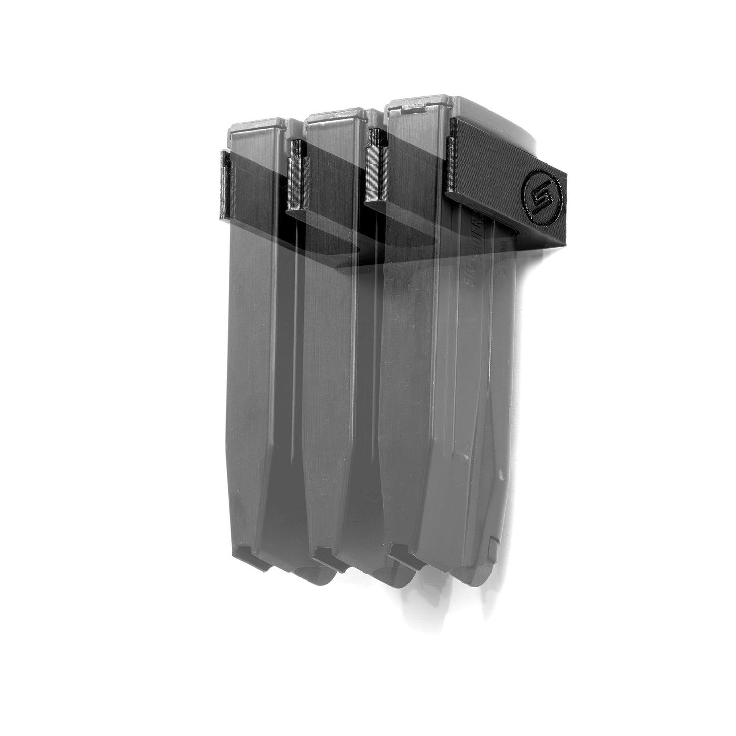 Spartan Mount Compatible with Sig P250 P320 Magazine | Pistol Mag Wall Display Storage Organization System | Unique Low Profile Design | Gun Safe Wall Garage | Gun Room Mounting Solution
