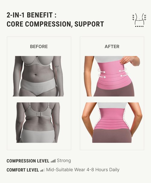 FeelinGirl Waist Trainer for Women Bandage Wrap Trimmer Belt Long Torso Tummy Wraps Belly Body Shaper Waist Trimmer Belt