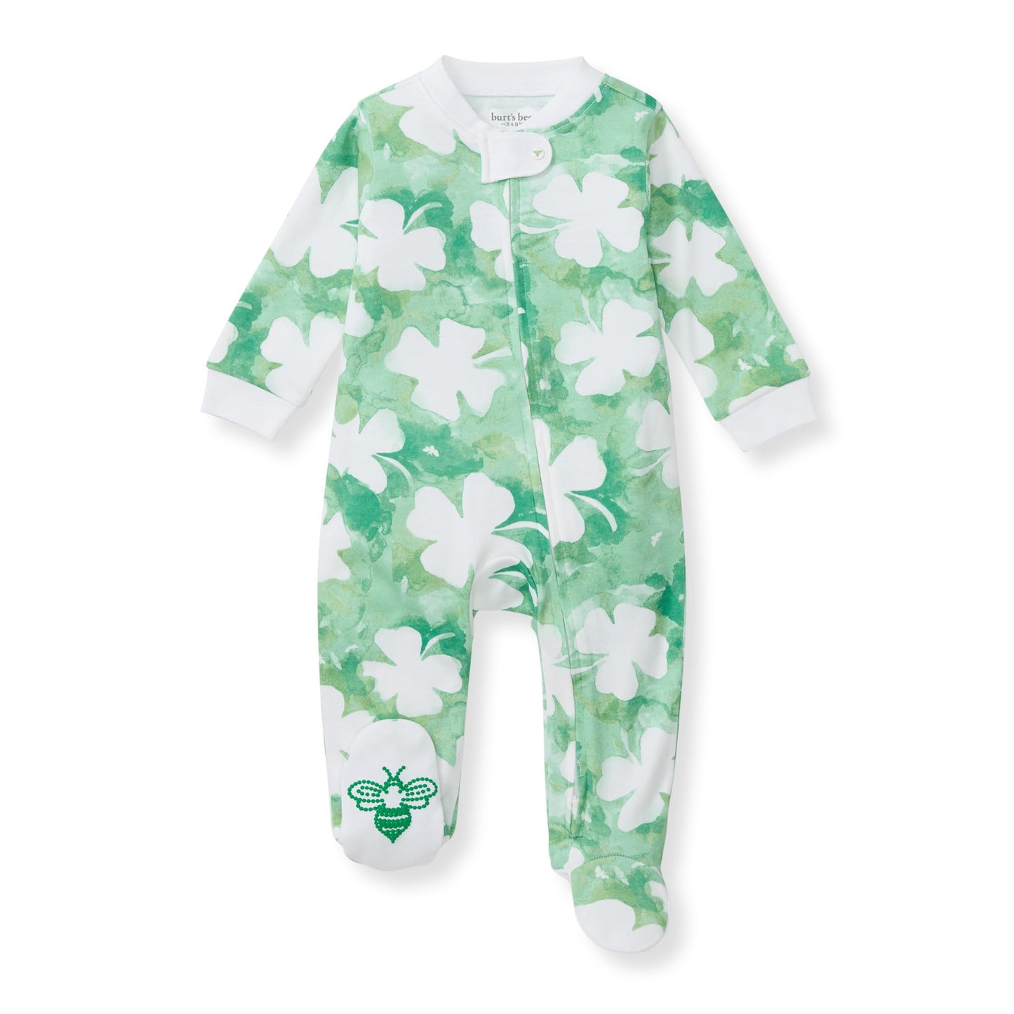 Burt's Bees Baby Boys' Organic Cotton Sleep and Play Footed Pajamas, One-piece Zip Front Romper, Baby Essentials