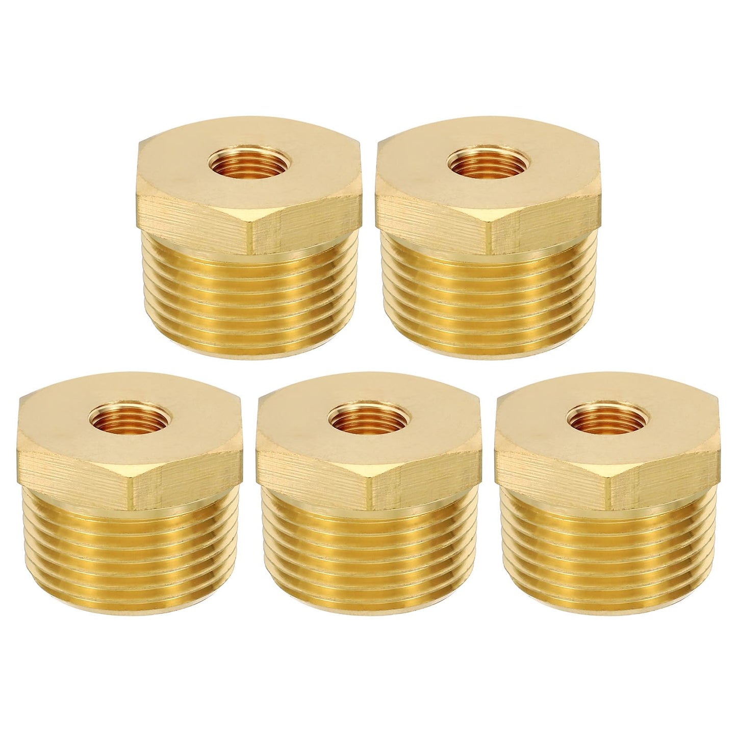 PATIKIL Brass Hex Bushing, 2Pcs 1/8" NPT Female x 3/4" NPT Male Thread Brass Pipe Fittings Reducer Tubing Adapter Connector Hose Reducing for Water, Air, Oil, Gas Line