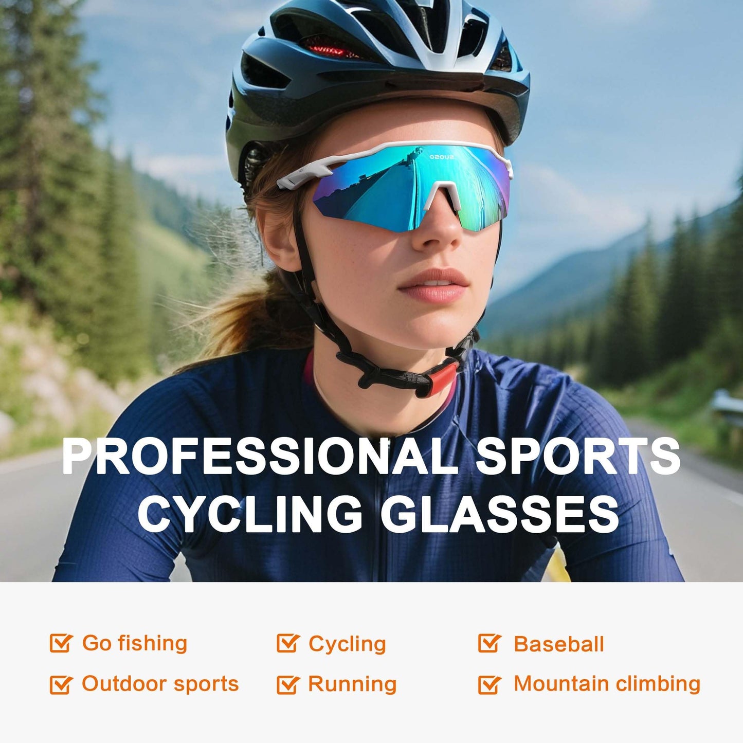 suoso Polarized Sports Sunglasses for Men: Women UV Protection youth Cycling Running Baseball Sun Glasses Softball Goggles - Green