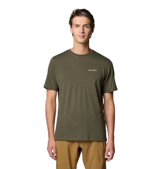 Columbia Mens Thistletown Hills Short Sleeve T-Shirt, Greenscape Heather, Medium