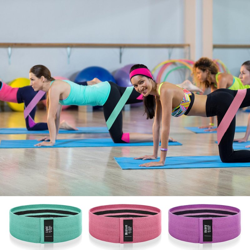 Shappy 18 Pcs Resistance Bands for Working Out Non-Slip Fabric Elastic Exercise Bands for Women Men 3 Set of Stretch Exercise Workout Supplies for Hip Legs Thigh Glutes for Yoga Starter Set Pilates