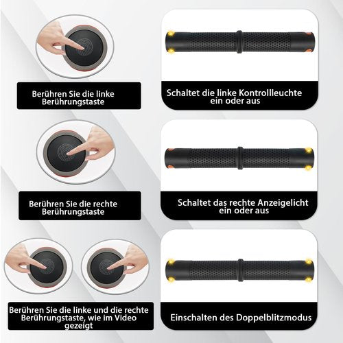 E Scooter Handle Grips Turn Signal, Bicycle Replacement Handlebars Warning Light for Xiaomi M365/Pro2/1S Ninebot G30 Replacement Grip Handlebar, Scooter