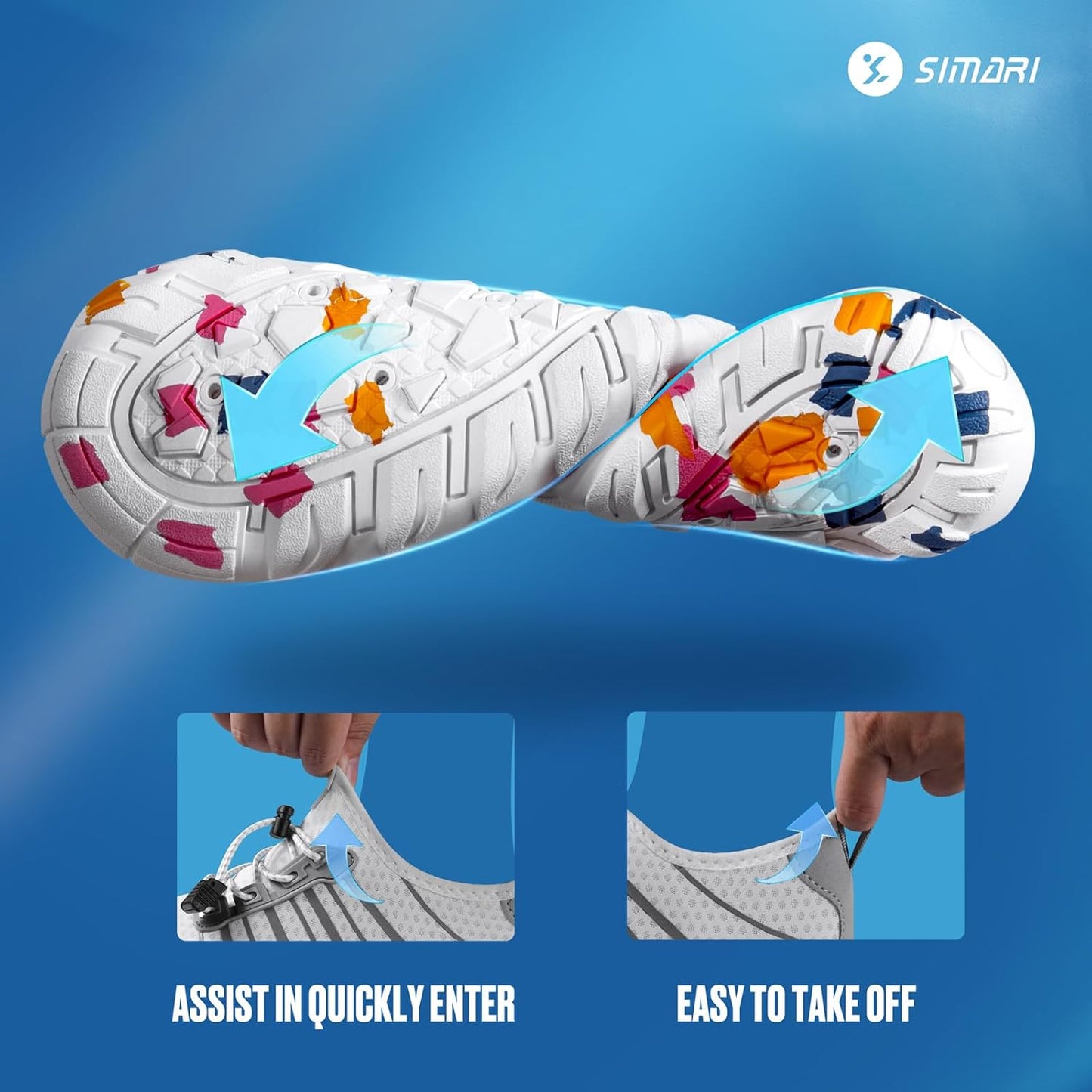 SIMARI Water Shoes - Quick-Dry Barefoot Aqua Socks | Lightweight Non-Slip Swim Shoes for Beach Sports, Surfing, Kayaking