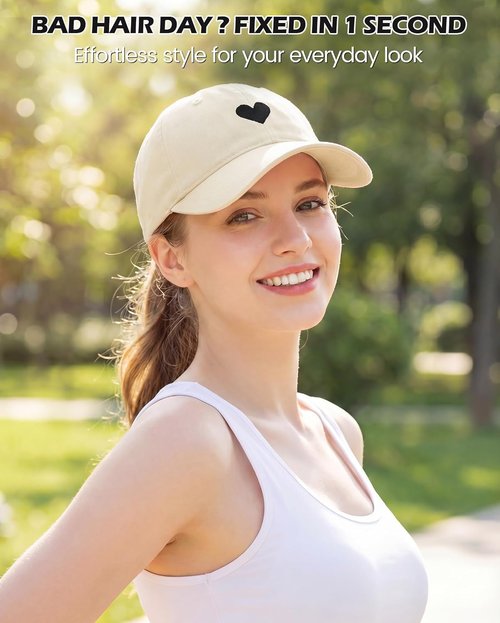 American Trends Women's Baseball Cap - Cute Heart Design | Adjustable Cotton Hat for Everyday Wear
