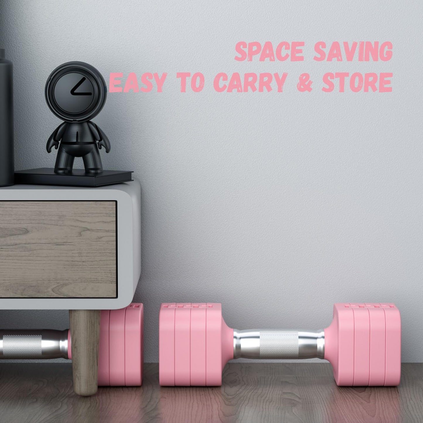 RUNWE 10lb Dumbbell Set of 2-4 in 1 Fast Adjustable Free Weight Set, Each 4lb 6lb 8lb 10lb for Women & Men Exercise Fitness for Home Gym, Also Can Be Used Push Up Bar