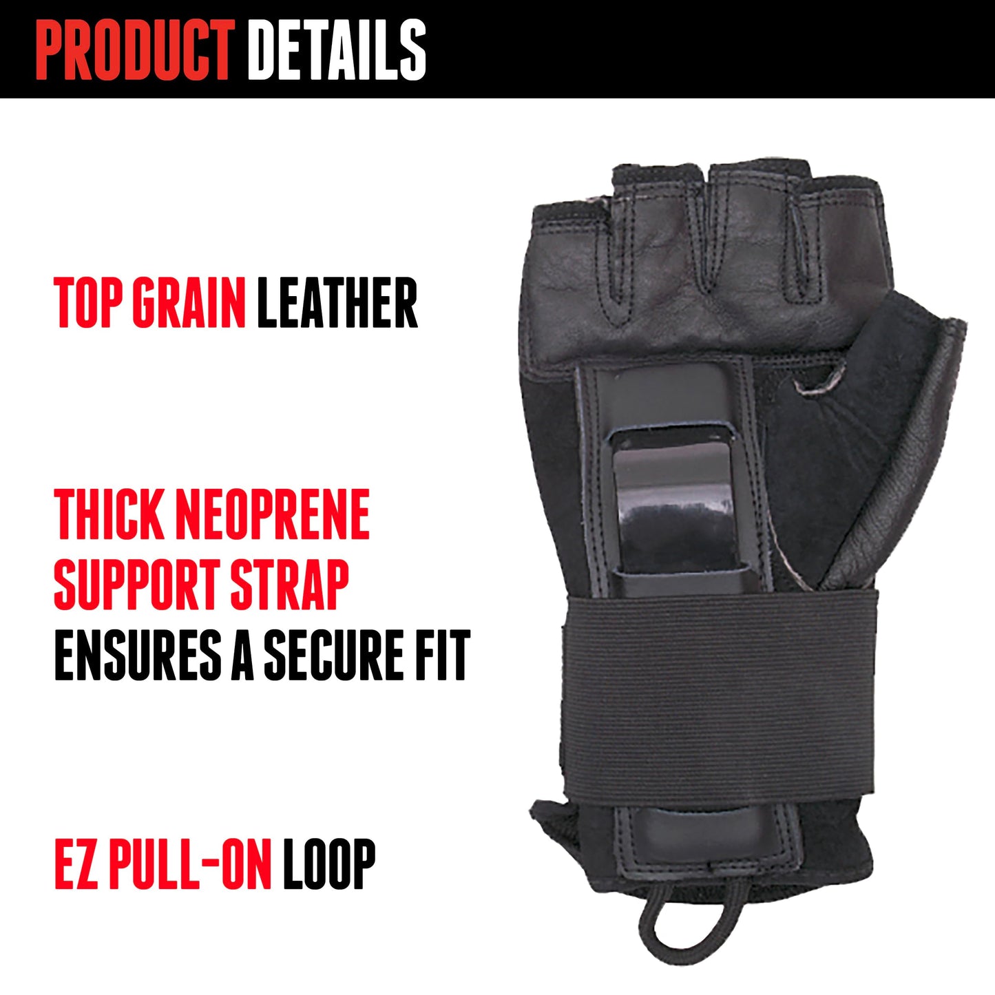 Triple Eight Hired Hands Skateboarding Wrist Guard Gloves, X-Large , Black