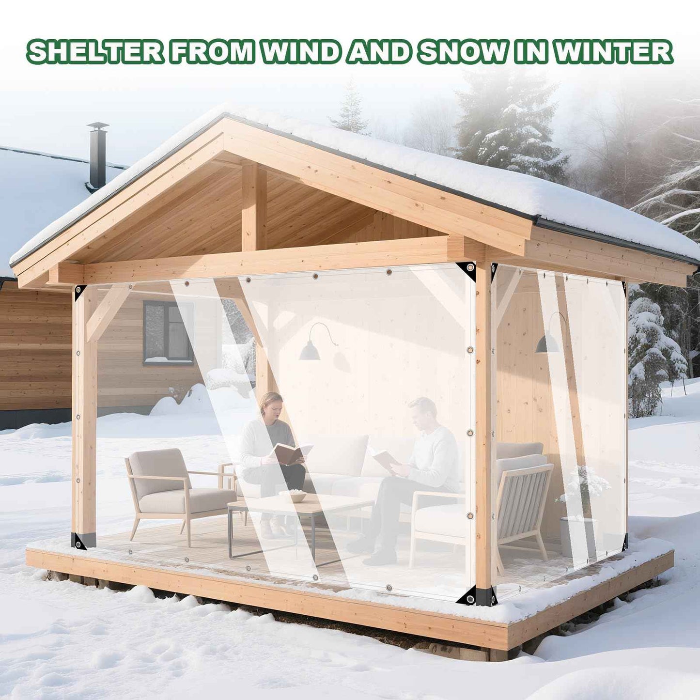 Clear Tarp,6x20ft Clear Tarps with Grommets,14 MiL Heavy Duty Waterproof with Reinforced Edge for Patio and Pavilion,Porch and Outdoor Garden Household Tarpaulin