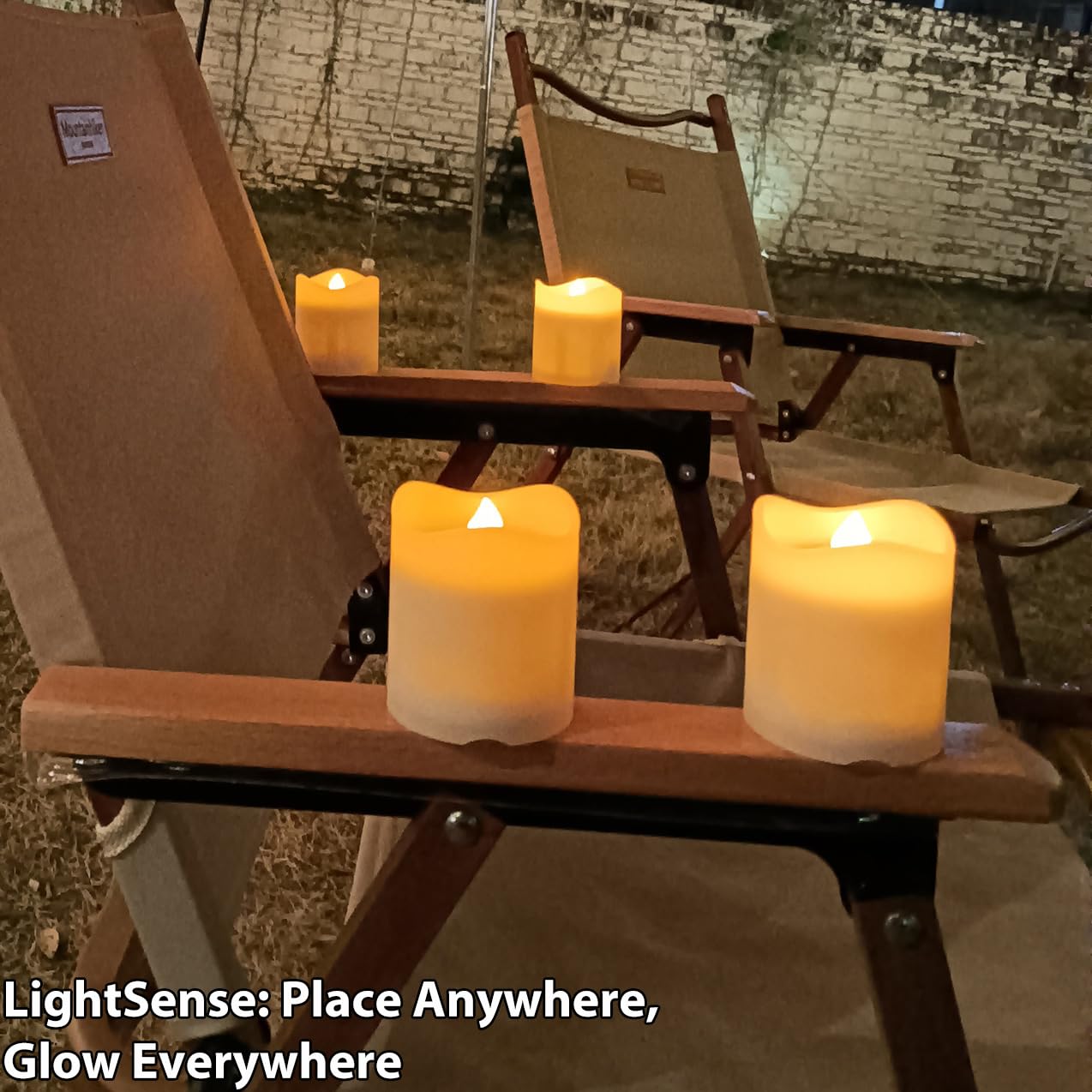 Solar Candles Outdoor Waterproof, 4pcs Rechargeable Dusk to Dawn Little Votive Candles, Flameless Flickering Solar Tea Lights for Patio Yard Deck Pathway Window Outdoor Lantern Decor(Warm Amber)