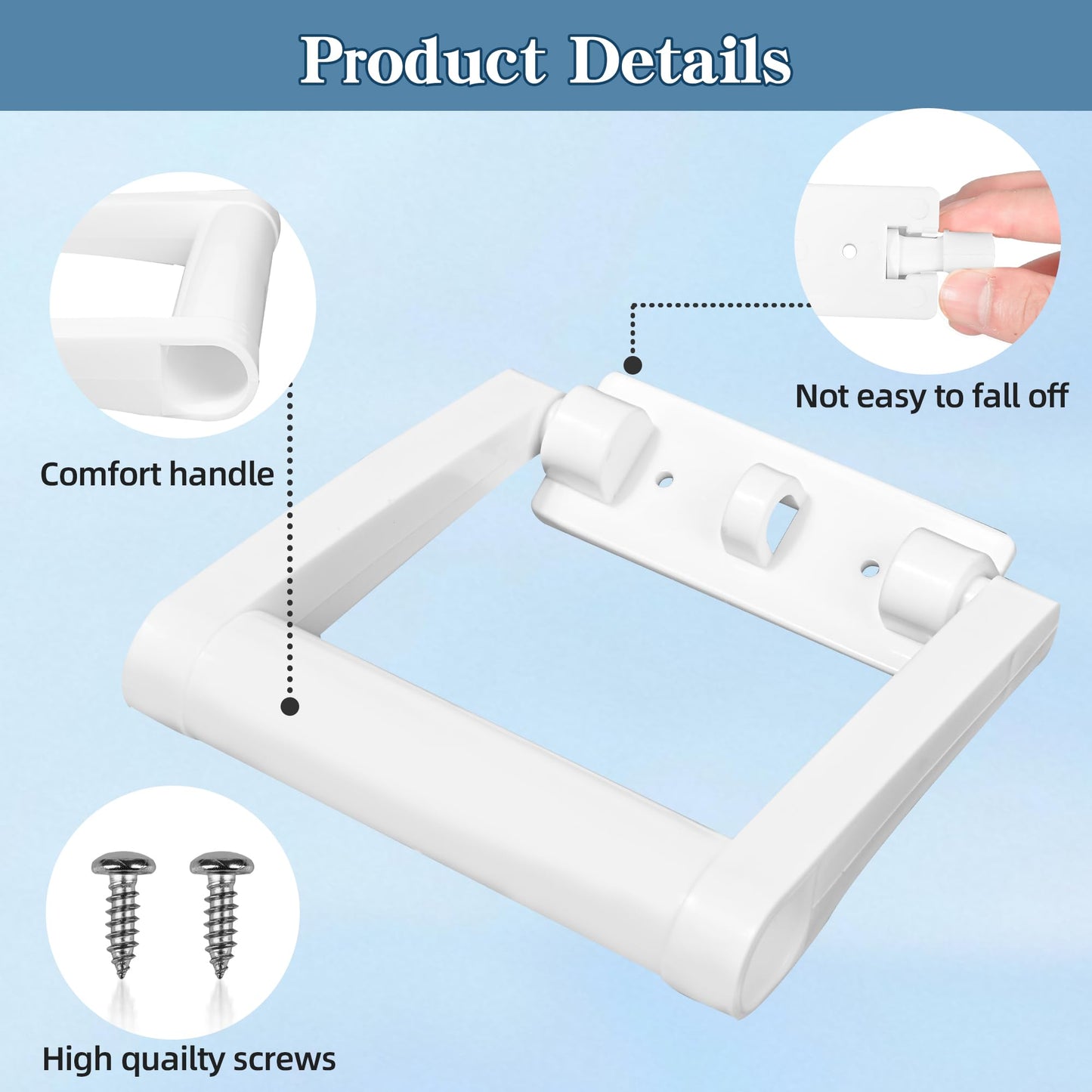 PIHIL 2 Pcs Plastic Cooler Handle Replacement for 25-72 Quart Coolers, Replacement Cooler Handle Parts Includes Screws, White