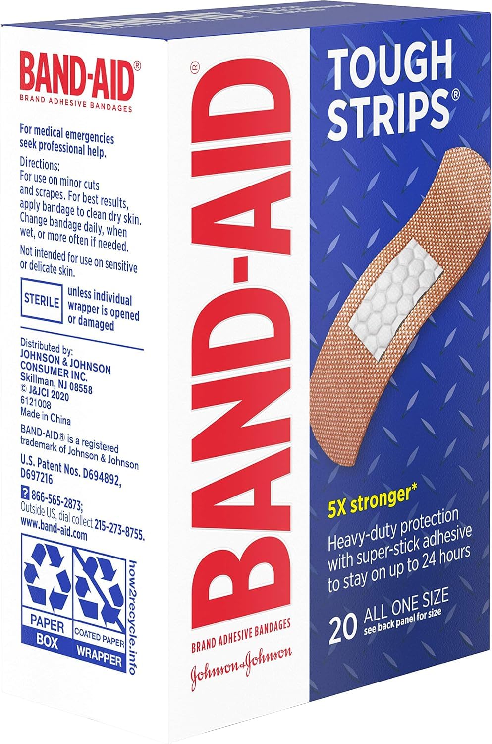 Special Pack of 5 Band-AID Tough Strips All ONE Size 20 per Pack