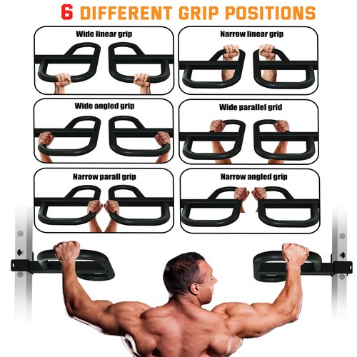 Dip Bar Attachment for 2"x2" Squat Rack, Heavy Duty Power Rack Attachment with 5/8" or 1" Hole (For 2" x 2" Power Rack with Multi Grips)