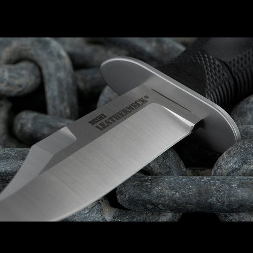 Cold Steel Mini Leatherneck Clip Point Compact Lightweight 3.5" 8CR13MOV Steel Fixed Blade Outdoor Hunting Utility Knife, 3.25" Textured Ergonomic Kray-Ex Handle, Secure-Ex Sheath