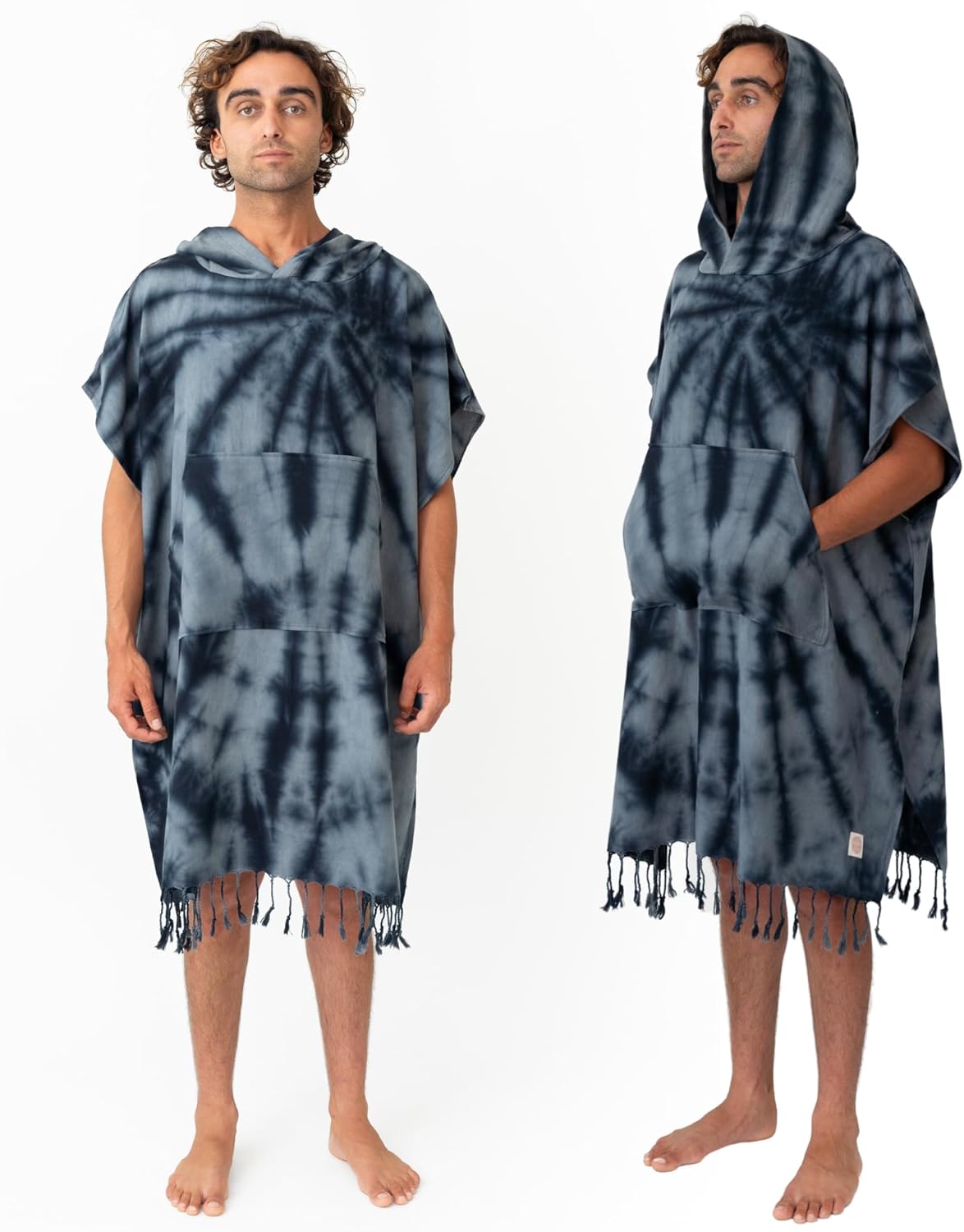 Nova Blue Surf Poncho - Large Hooded Changing Towel (33 x 37) | 100% Cotton for Beach & Pool Use