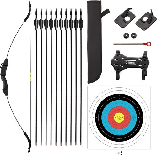 LWANO Bow and Arrow Set for Kids - Beginner Archery Gift with 10 Arrows & 5 Target Faces | Perfect for All Ages