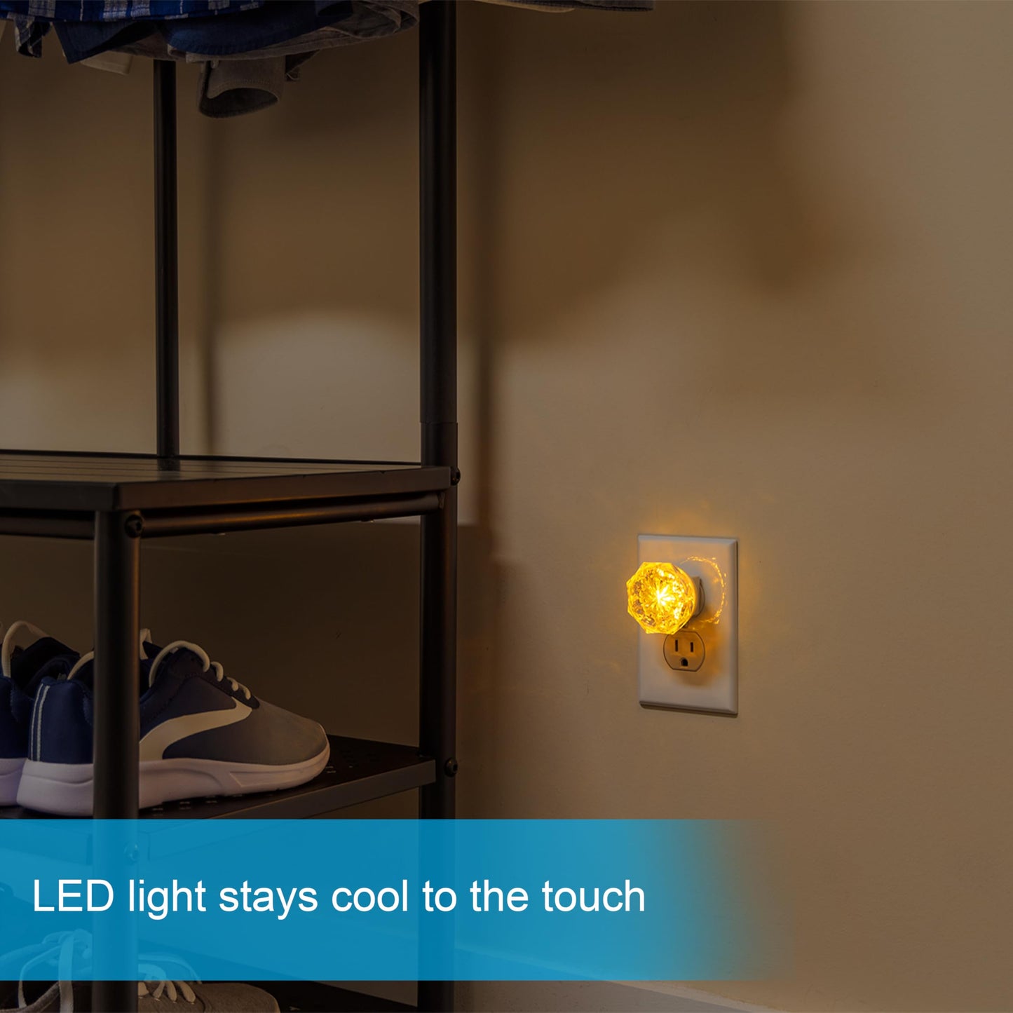 GE SleepLite Jewel LED Night Light, Plug-in, Always On, Warm White, UL-Certified, Energy Efficient, Ideal Nightlight for Bedroom, Bathroom, Nursery, Hallway, Kitchen, 85881, 4 Pack