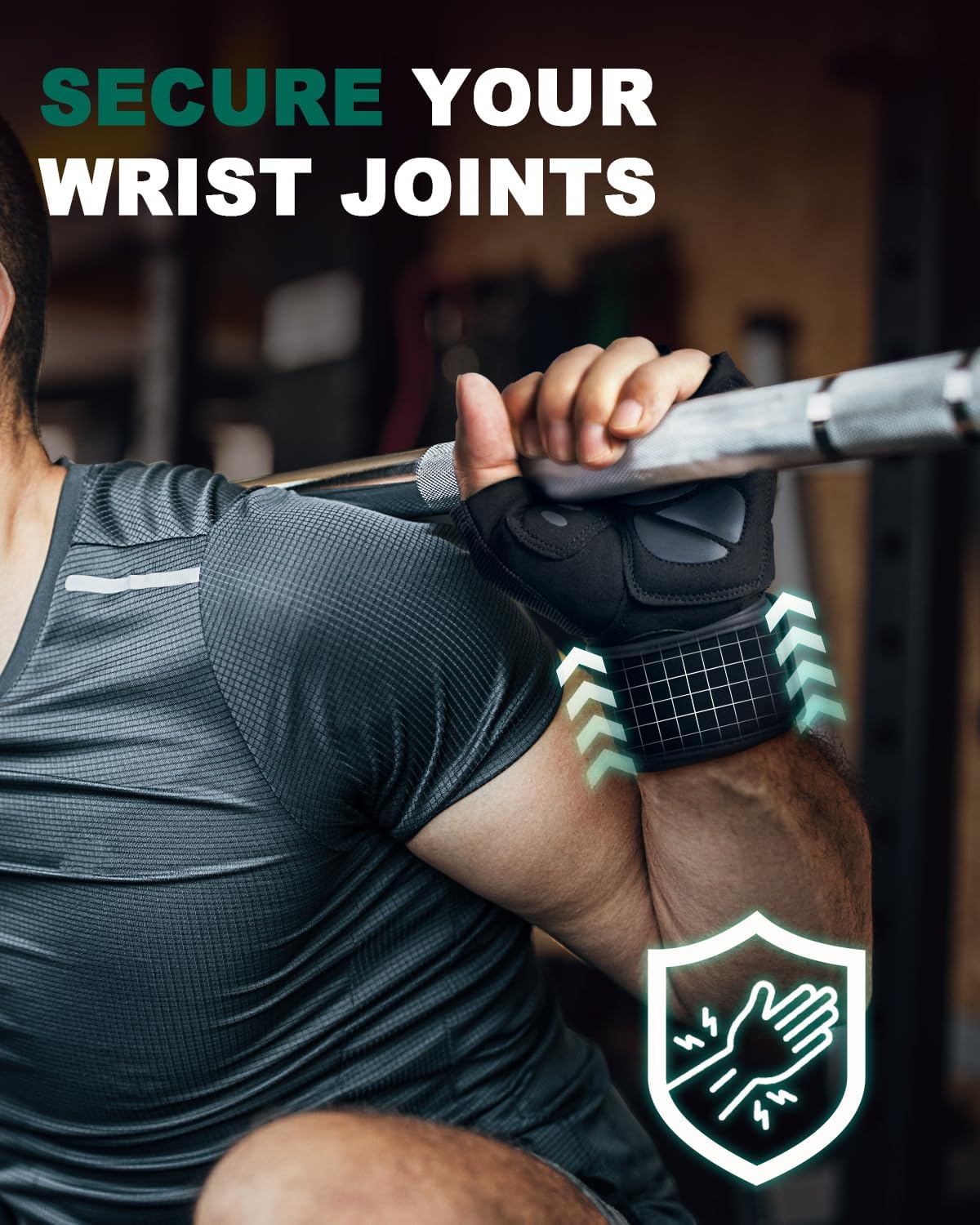 Trideer Weight Lifting Gloves - Full Palm Protection & Wrist Wrap Support for Men | Ideal for Cross Training & Fitness